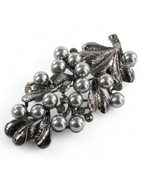 BROSZKA BROSZA GRAFITOWA GAŁĄZKA GAŁĄZKA Z PEREŁKAMI  LOLITA AKCESORIA