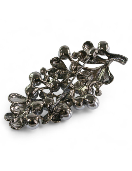 BROSZKA BROSZA GRAFITOWA GAŁĄZKA GAŁĄZKA Z PEREŁKAMI  LOLITA AKCESORIA