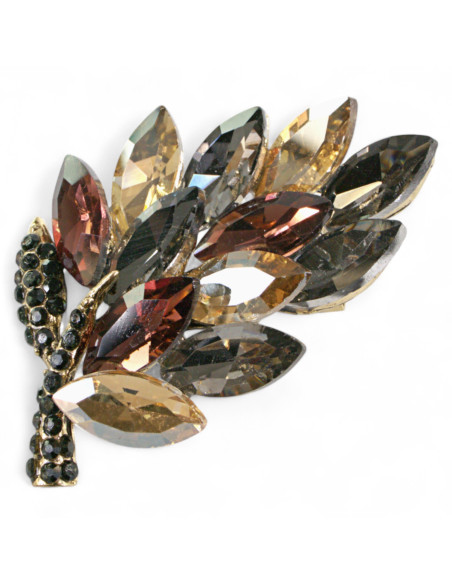 BROSZKA BROSZA GAŁĄZKA Z KAMIENIAMI BRĄŻ STARE ZŁOTO LOLITA AKCESORIA