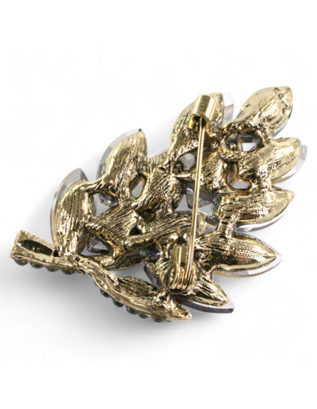 BROSZKA BROSZA GAŁĄZKA Z KAMIENIAMI BRĄŻ STARE ZŁOTO LOLITA AKCESORIA