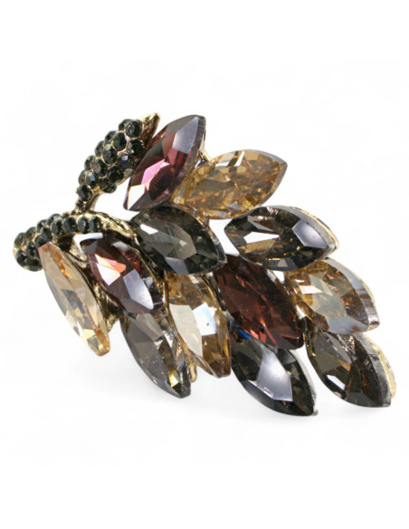 BROSZKA BROSZA GAŁĄZKA Z KAMIENIAMI BRĄŻ STARE ZŁOTO LOLITA AKCESORIA