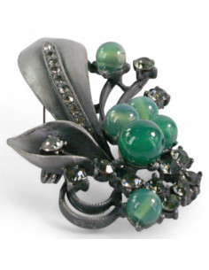 BROSZKA BROSZA GALERYJNA WIĄZANKA Z ZIELONYMI KORALIKAMI... 2