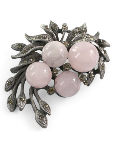 BROSZKA BROSZA GALERYJNA WIĄZANKA Z RÓZOWYMI...