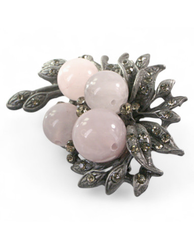 BROSZKA BROSZA GALERYJNA WIĄZANKA Z RÓZOWYMI...