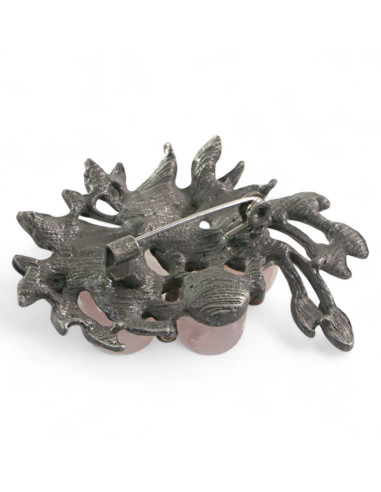 BROSZKA BROSZA GALERYJNA WIĄZANKA Z RÓZOWYMI...