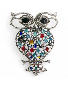 BROSZKA BROSZA DUŻA SOWA  stare srebro z cyrkoniami...