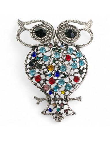 BROSZKA BROSZA DUŻA SOWA  stare srebro z...