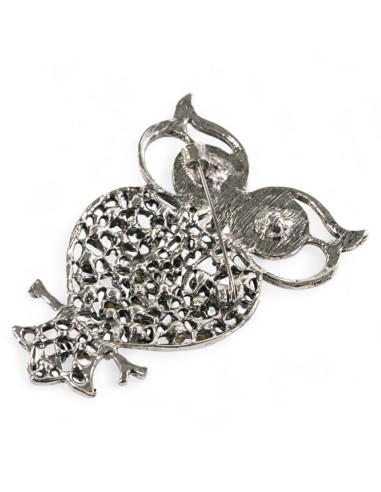 BROSZKA BROSZA DUŻA SOWA  stare srebro z...