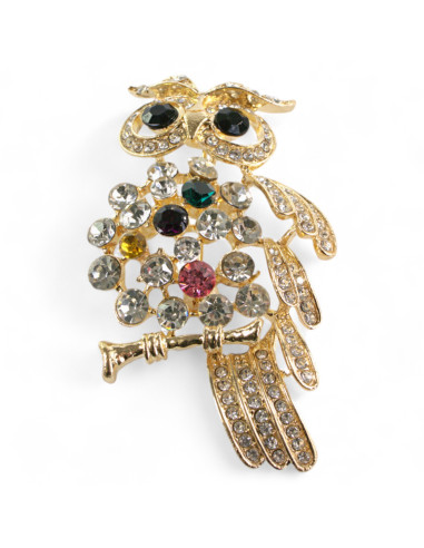 BROSZKA BROSZA  SOWA  złota z cyrkoniami...