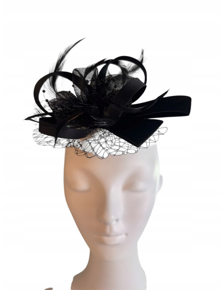 KWIAT Z MATERIAŁU na GŁOWĘ KOKARDA FASCYNATOR Lolita Accessories