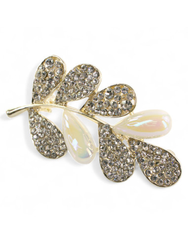 BROSZKA BROSZA GAŁĄZKA  ZŁOTY ECRU LOLITA...