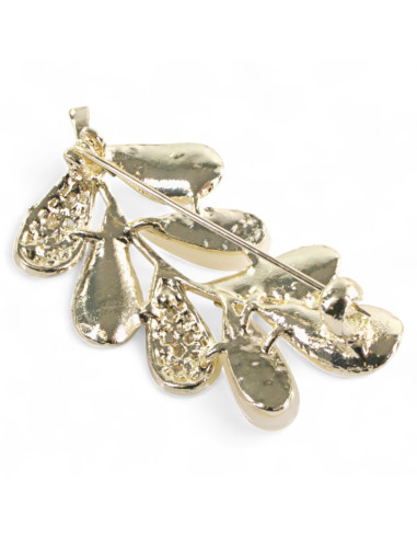 BROSZKA BROSZA GAŁĄZKA  ZŁOTY ECRU LOLITA...