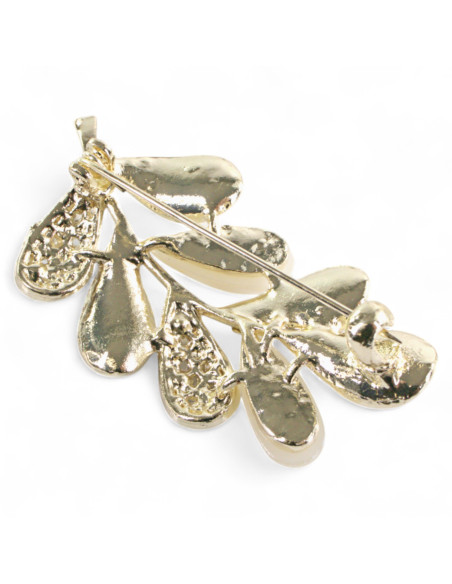 BROSZKA BROSZA GAŁĄZKA  ZŁOTY ECRU LOLITA AKCESORIA