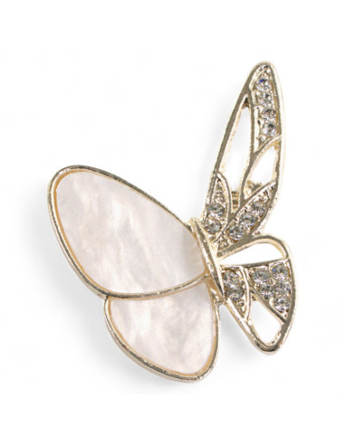 BROSZKA BROSZA ZŁOTY MOTYL Z CYRKONIAMI...