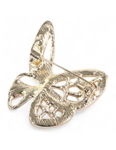 BROSZKA BROSZA ZŁOTY MOTYL Z CYRKONIAMI...