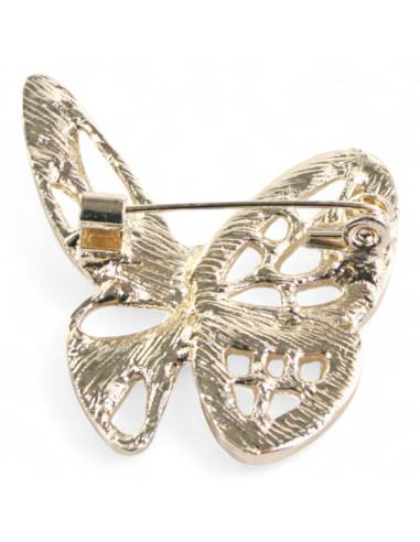 BROSZKA BROSZA ZŁOTY MOTYL Z CYRKONIAMI...