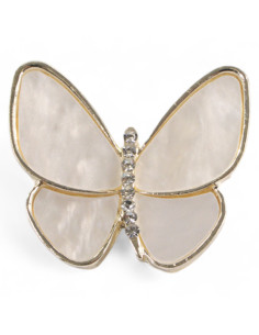 BROSZKA BROSZA ZŁOTY MOTYL MOTYLEK ECRU   LOLITA AKCESORIA