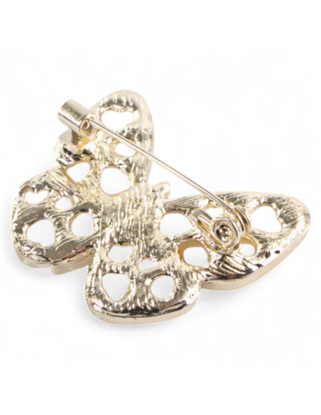 BROSZKA BROSZA ZŁOTY MOTYL MOTYLEK ECRU   LOLITA AKCESORIA