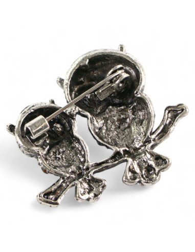 BROSZKA BROSZA dwie SOWY, NIEBIESKA SOWA...