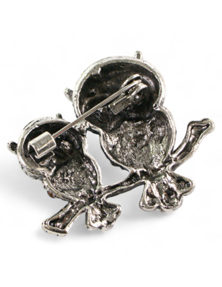 BROSZKA BROSZA dwie SOWY, NIEBIESKA SOWA  LOLITA AKCESORIA