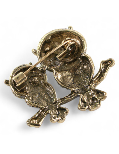 BROSZKA BROSZA dwie SOWY, NIEBIESKA SOWA...