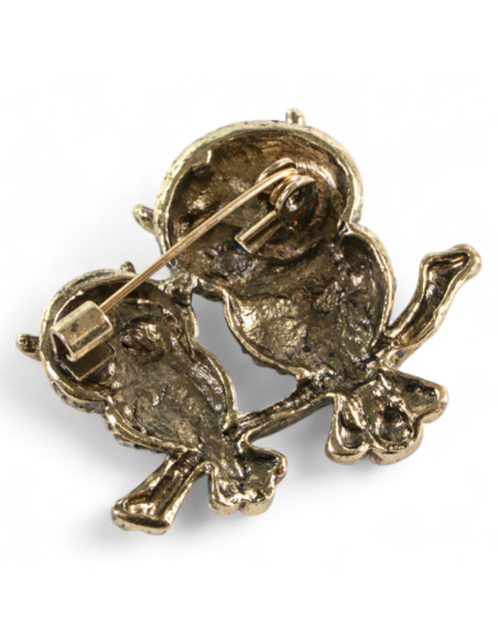 BROSZKA BROSZA dwie SOWY, NIEBIESKA SOWA  LOLITA AKCESORIA