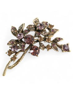 BROSZKA BROSZA GAŁĄZKA Z KAMIENIAMI BRĄŻ STARE ZŁOTO...