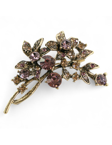 BROSZKA BROSZA GAŁĄZKA Z KAMIENIAMI BRĄŻ STARE...