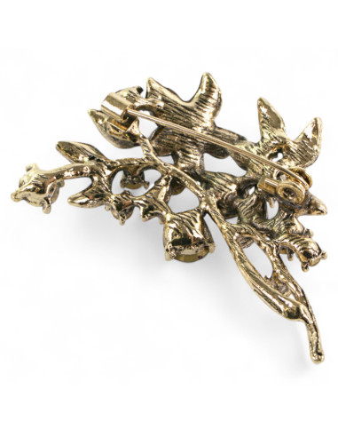 BROSZKA BROSZA GAŁĄZKA Z KAMIENIAMI BRĄŻ STARE...