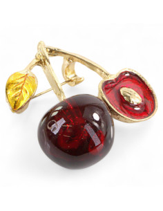 BROSZKA BROSZA EMALIOWANA WISNIE WIŚNIA  LOLITA AKCESORIA 2