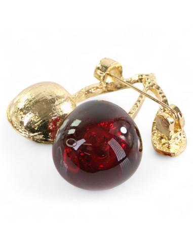 BROSZKA BROSZA EMALIOWANA WISNIE WIŚNIA  LOLITA...