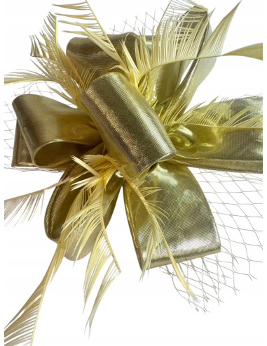 KWIAT Z MATERIAŁU na GŁOWĘ BROSZKA KOKARDA...