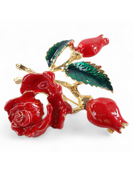 BROSZKA BROSZA EMALIOWANA DZIKA RÓŻA  LOLITA AKCESORIA