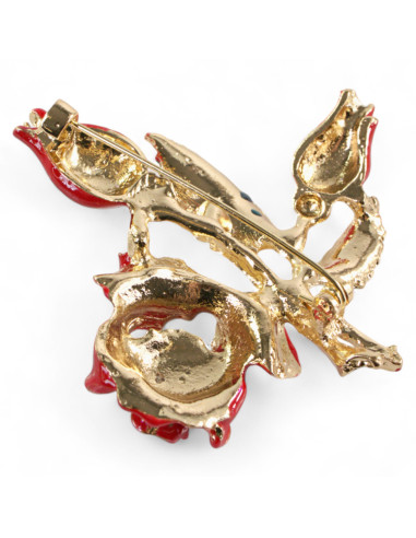 BROSZKA BROSZA EMALIOWANA DZIKA RÓŻA  LOLITA...