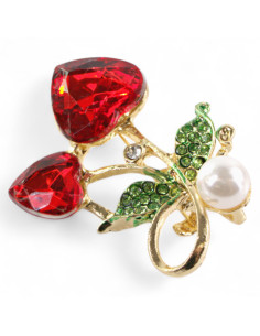 BROSZKA BROSZA CZERWONE SERDUSZKA   LOLITA AKCESORIA