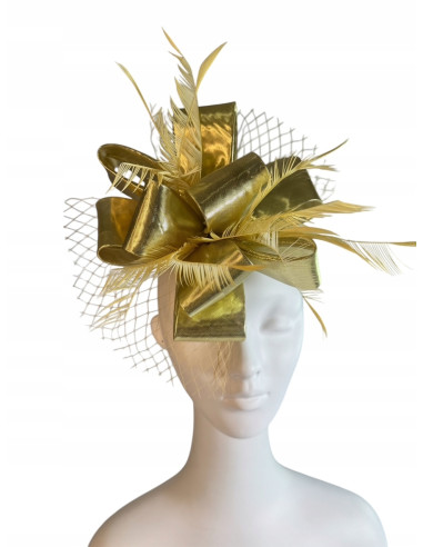 KWIAT Z MATERIAŁU na GŁOWĘ BROSZKA KOKARDA...