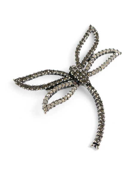 BROSZKA BROSZA  SZARO - SREBRNA WAŻKA  OWAD    LOLITA AKCESORIA