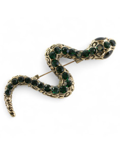 BROSZKA BROSZA ELEGANCKI WĄŻ  Z ZIELONYMI CYRKONIAMI... 2