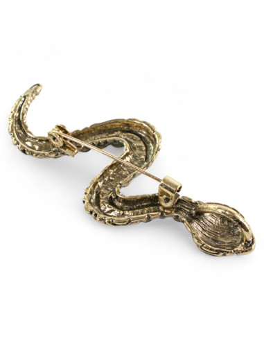 BROSZKA BROSZA ELEGANCKI WĄŻ  Z ZIELONYMI...