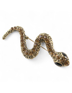 BROSZKA BROSZA ELEGANCKI WĄŻ  Z BRAZOWYMI CYRKONIAMI... 2