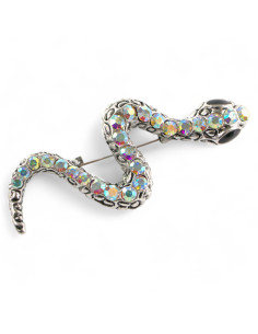 BROSZKA BROSZA ELEGANCKI WĄŻ STARE SREBRO CYRKONIAMI... 2