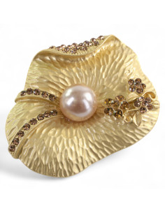 BROSZKA BROSZA ELEGANCKI ZŁOTY KWIAT KWIATEK  LOLITA...