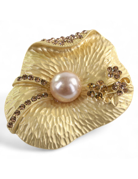 BROSZKA BROSZA ELEGANCKI ZŁOTY KWIAT KWIATEK  LOLITA AKCESORIA