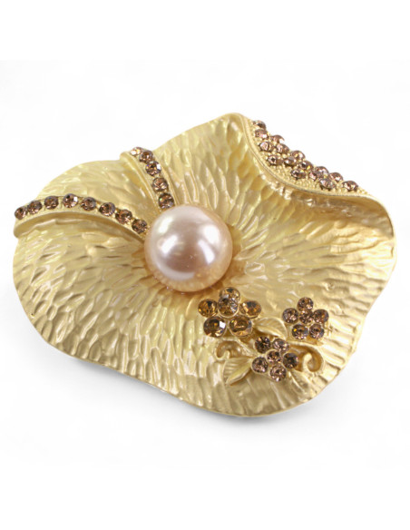 BROSZKA BROSZA ELEGANCKI ZŁOTY KWIAT KWIATEK  LOLITA AKCESORIA