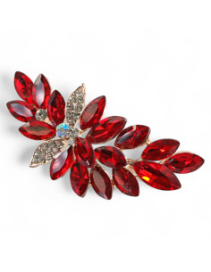 BROSZKA BROSZA ASYMERTYCZNA CZERWONY KŁOS ZAWIJAS LOLITA...