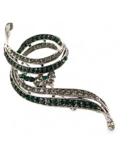 BROSZKA BROSZA SREBRON ZIELONY FAWOREK ZAWIJAS LOLITA...