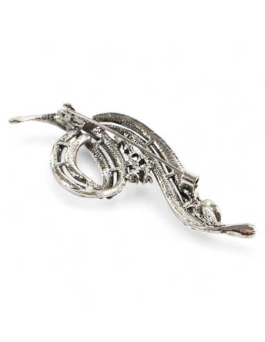 BROSZKA BROSZA SREBRON ZIELONY FAWOREK ZAWIJAS...