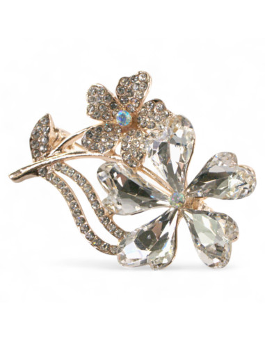 BROSZKA BROSZA ELEGANCKI KRYSZTAŁOWY KWIATEK...