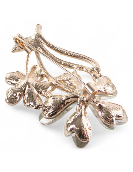 BROSZKA BROSZA ELEGANCKI KRYSZTAŁOWY MIODOWY KWIATEK LOLITA AKCESORIA