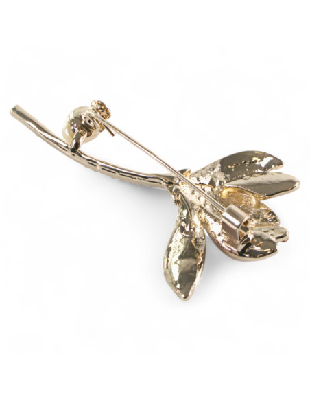 BROSZKA BROSZA ELEGANCKI  KWIATEK z CYRKONIAMI RÓŻOWY LOLITA AKCESORIA